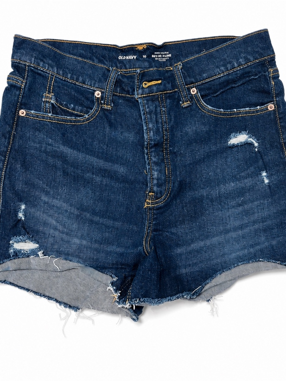 Old Navy Higher High Rise Sky-Hi A-Line Jean Shorts Secret Smooth Pockets